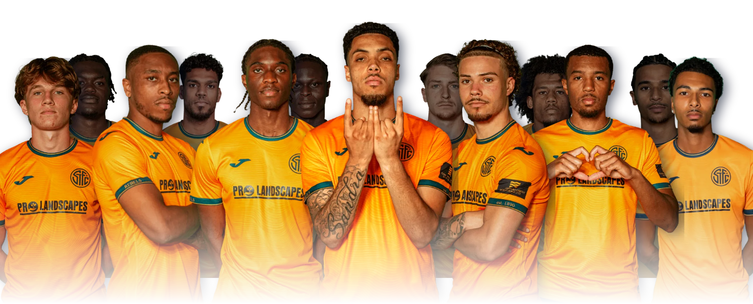 Slough Town first-team players in the home shirt